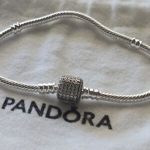 Pandora Silver Bracelet with Sparkling Clasp